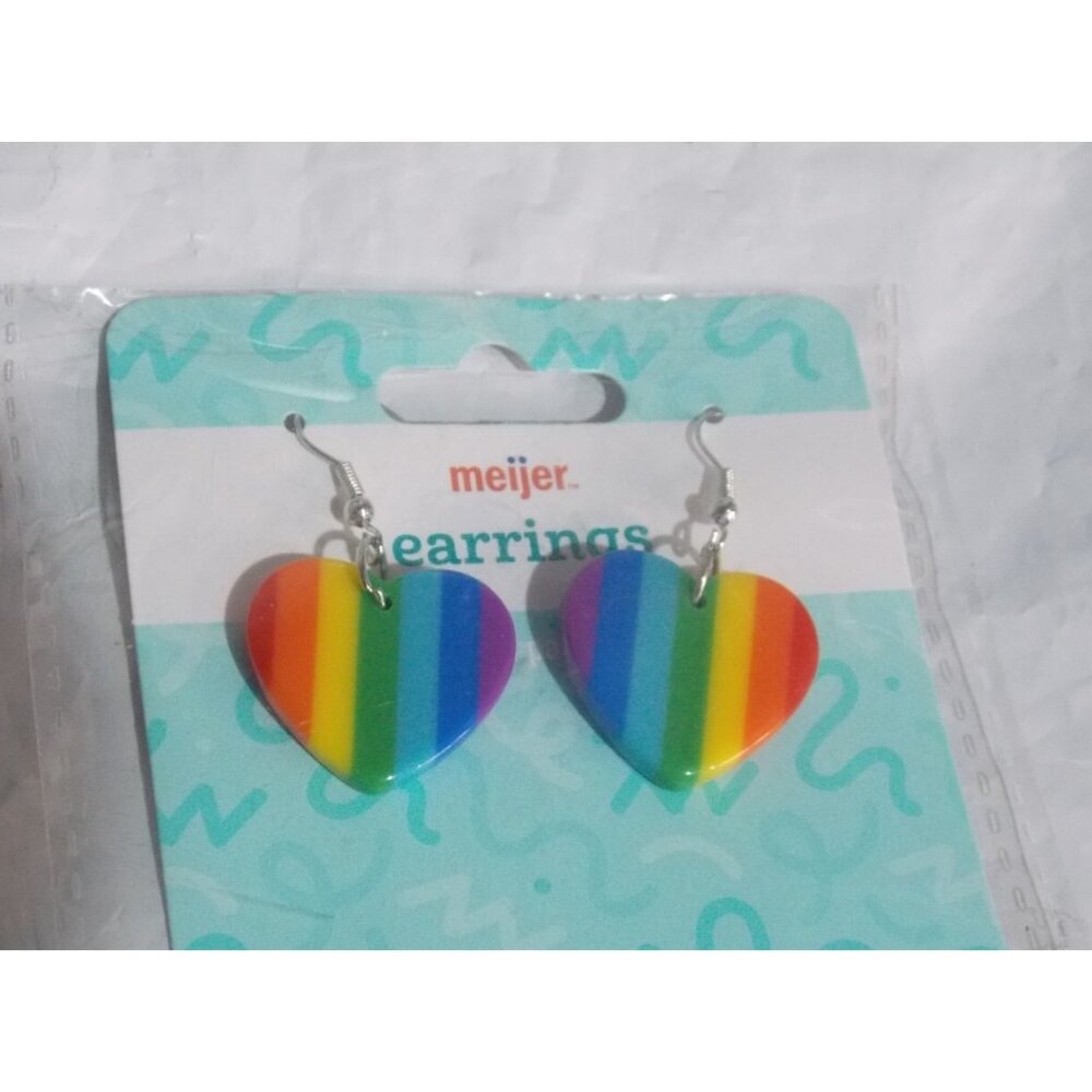 Rainbow Heart Shaped Earrings Celebrate Pride Jewelry by meijer